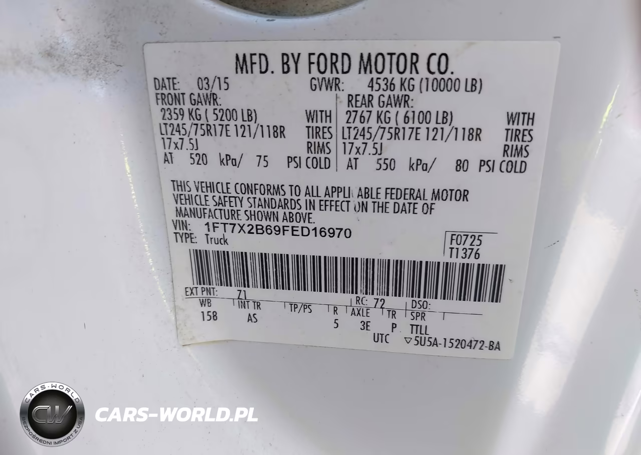 2015 Ford F-250 Xl VIN:1FT7X2B69FED16970 - 9