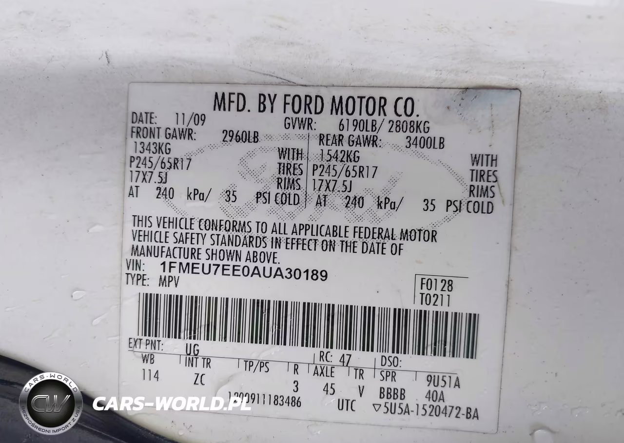 2010 Ford Explorer Eddie Bauer VIN:1FMEU7EE0AUA30189 - 9
