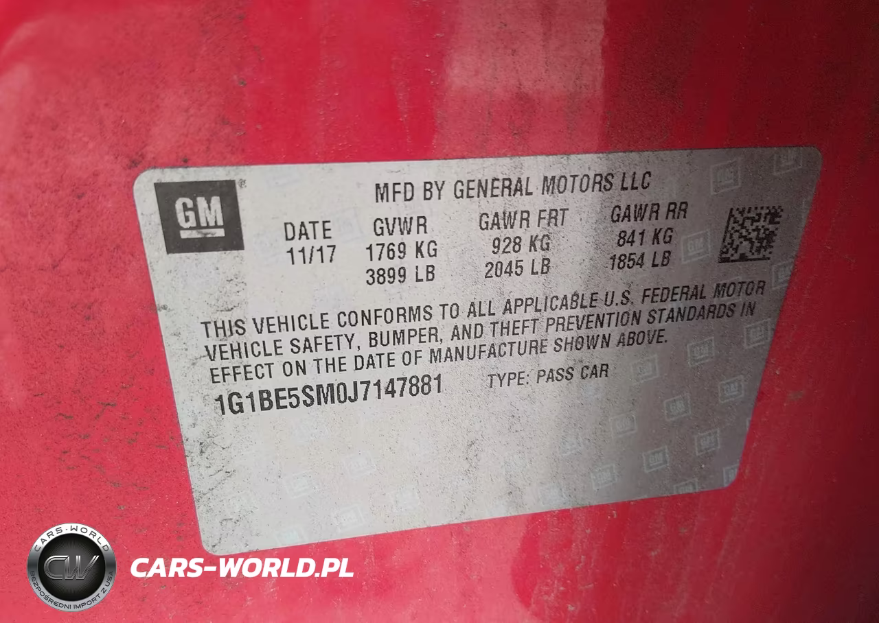 2018 Chevrolet Cruze Lt Auto VIN:1G1BE5SM0J7147881 - 9