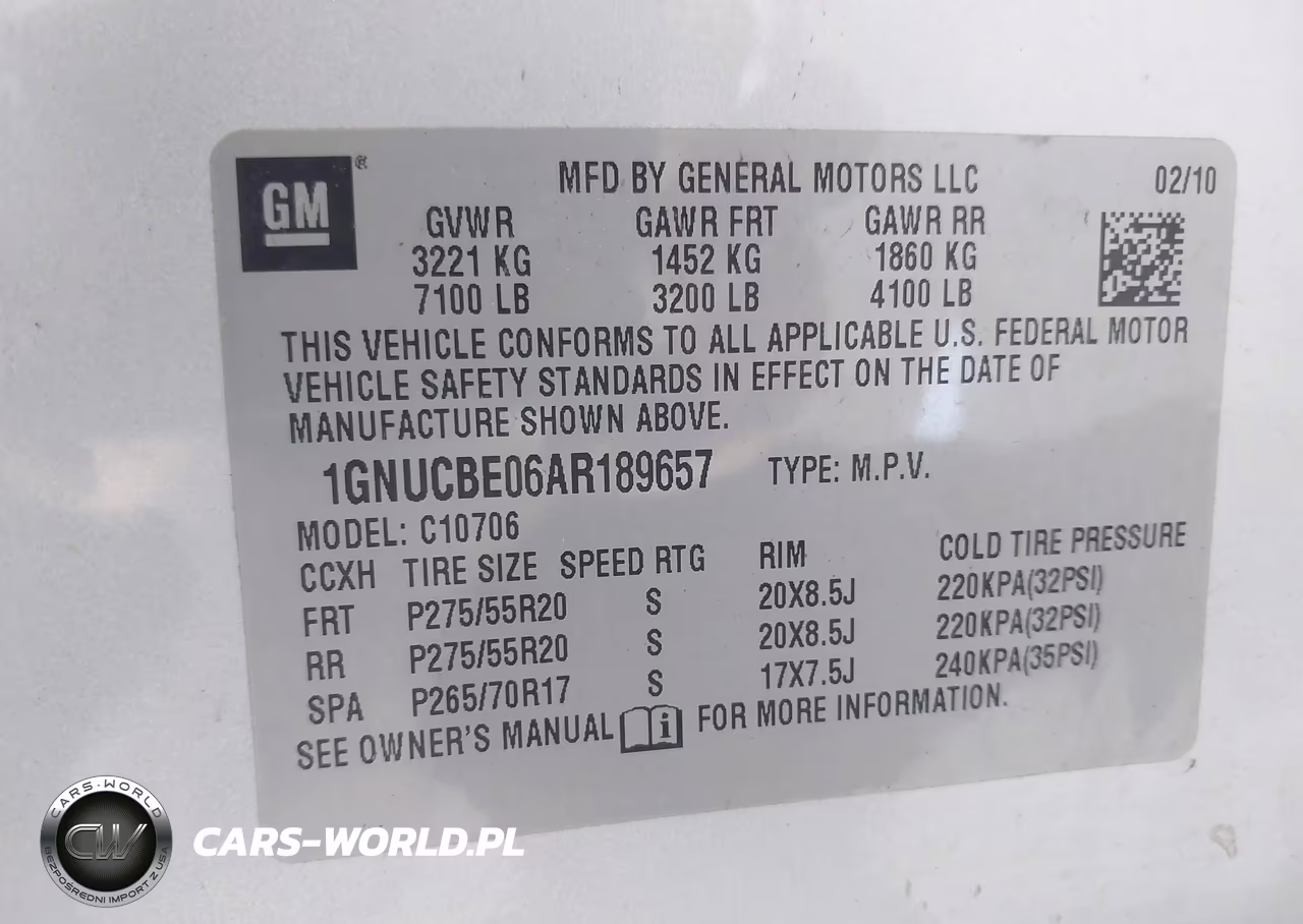 2010 Chevrolet Tahoe Lt VIN:1GNUCBE06AR189657 - 9