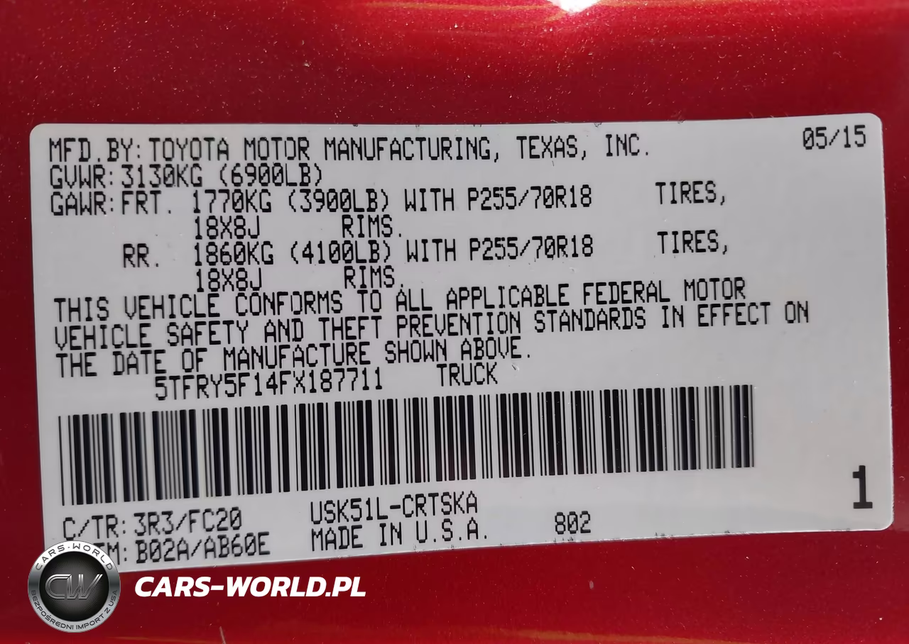 2015 Toyota Tundra Sr5 5.7L V8 VIN:5TFRY5F14FX187711 - 9