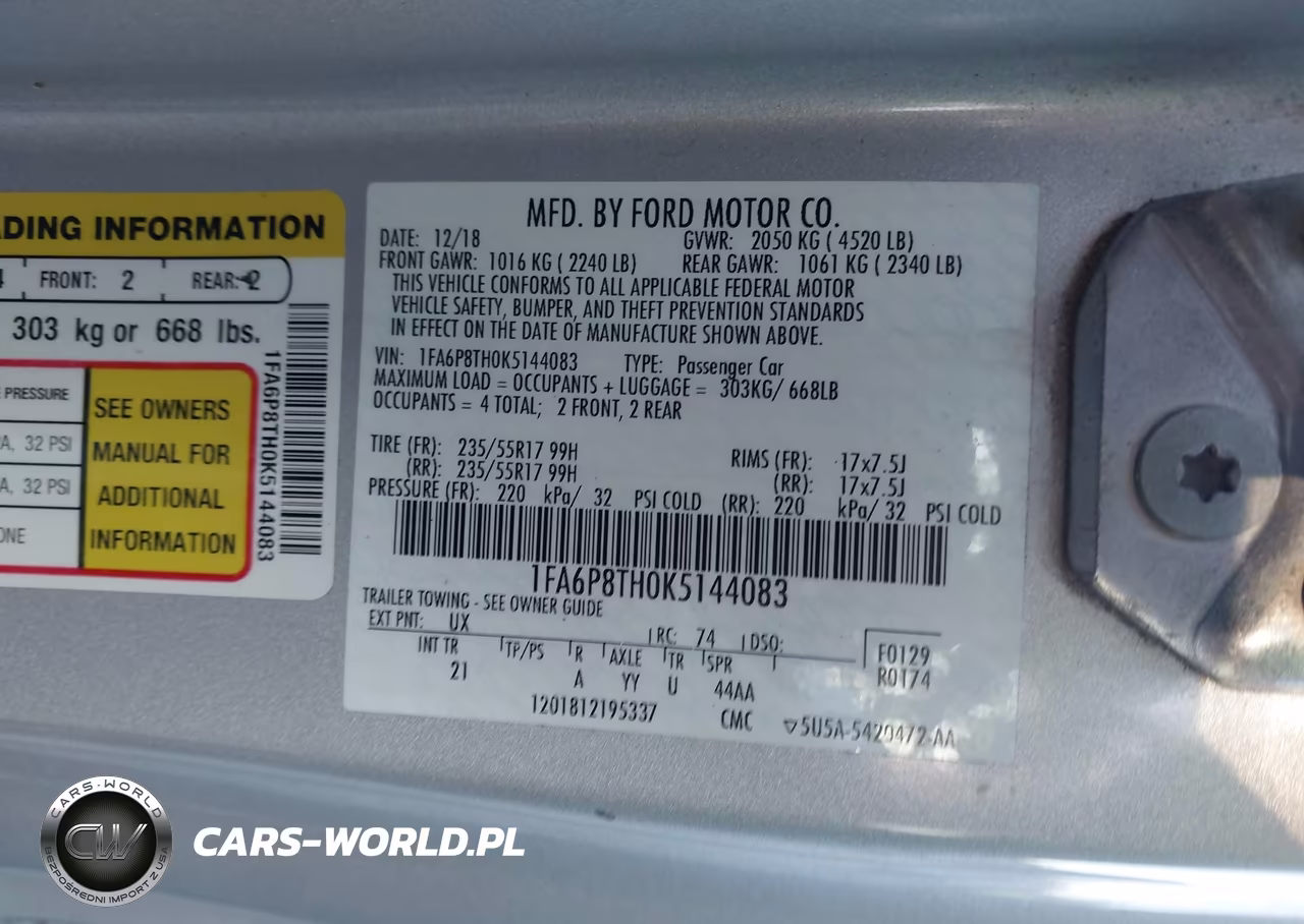 2019 Ford Mustang Ecoboost VIN:1FA6P8TH0K5144083 - 9
