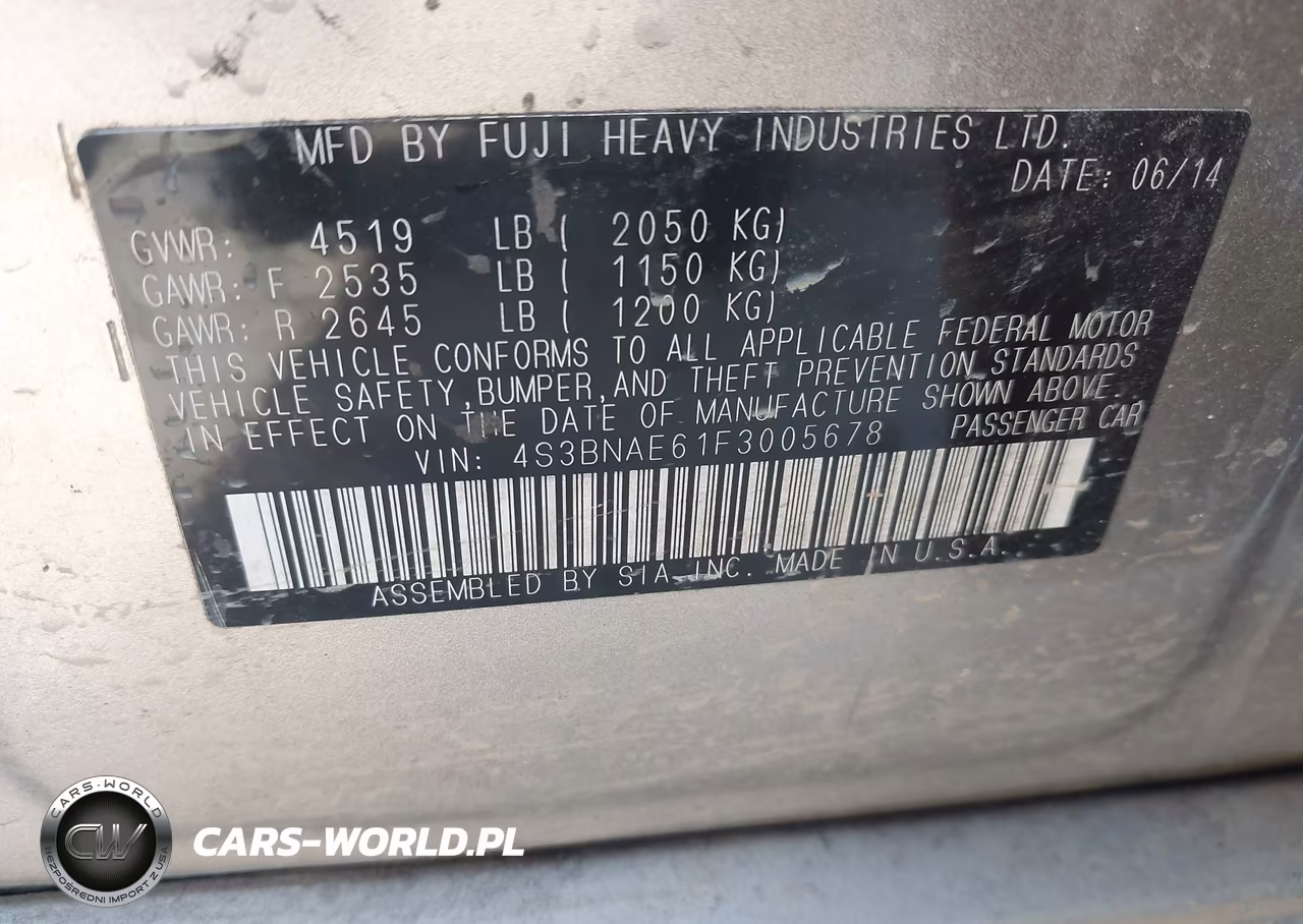 2015 Subaru Legacy 2.5I Premium VIN:4S3BNAE61F3005678 - 9