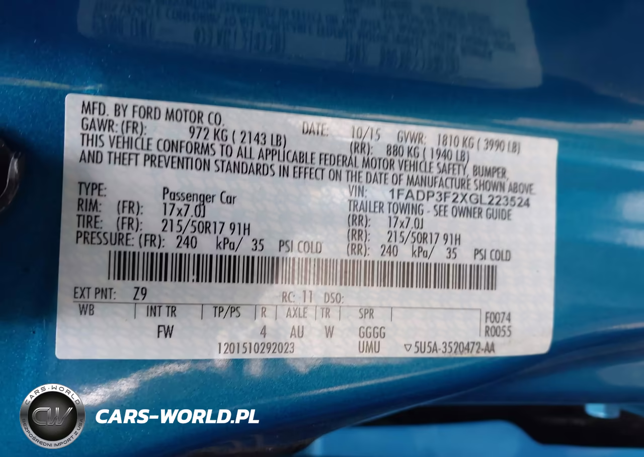 2016 Ford Focus Se VIN:1FADP3F2XGL223524 - 9