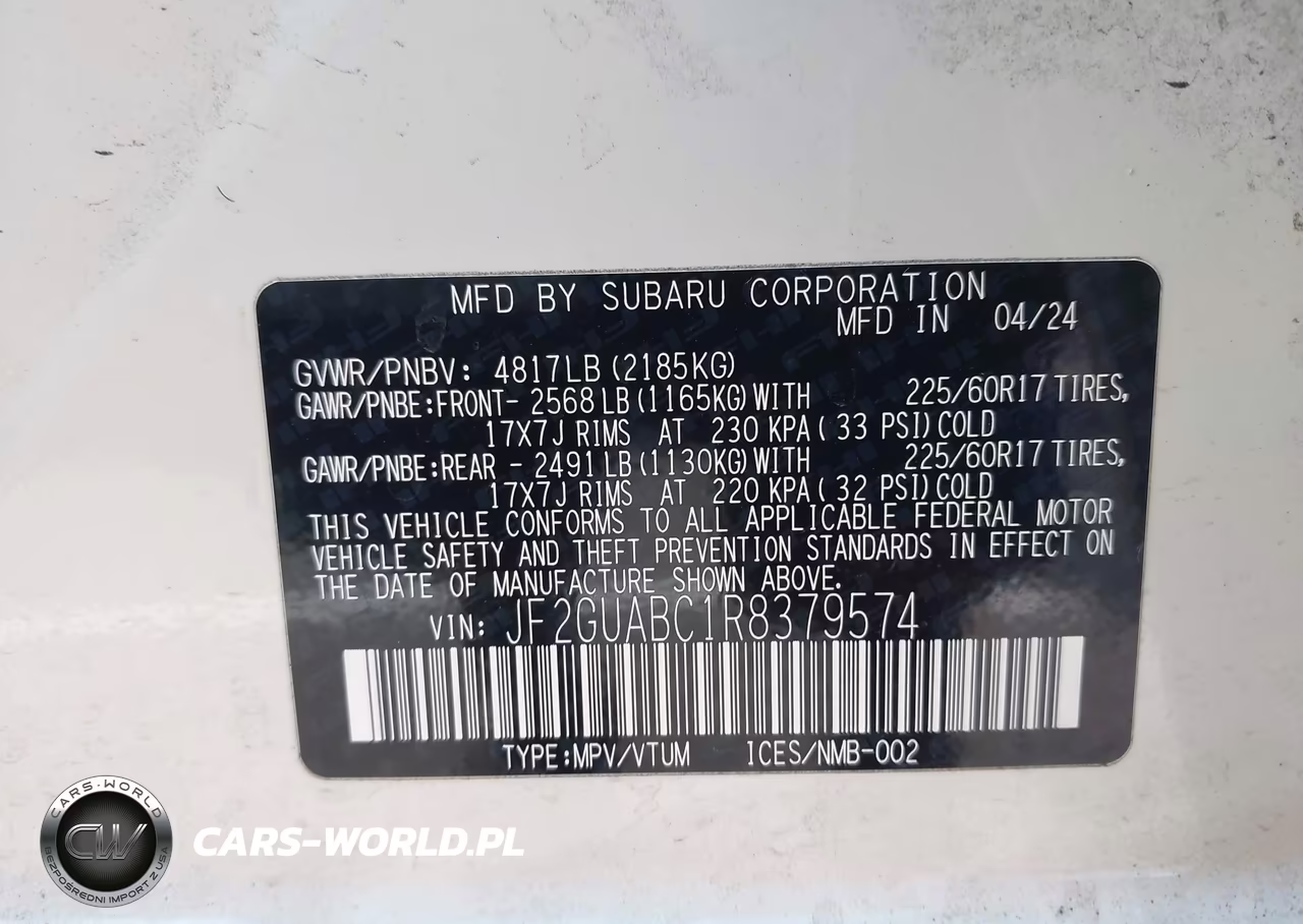 2024 Subaru Crosstrek VIN:JF2GUABC1R8379574 - 9