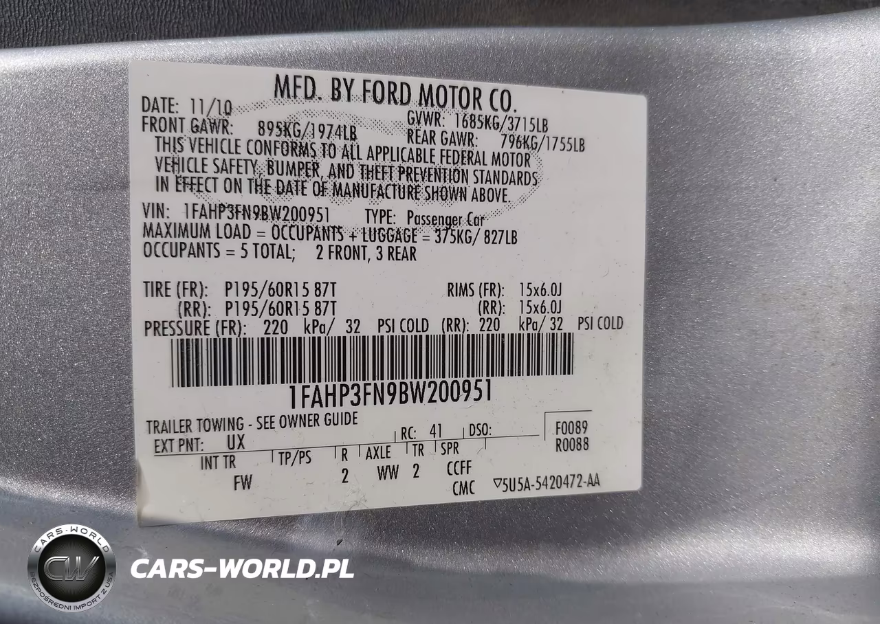 2011 Ford Focus Se VIN:1FAHP3FN9BW200951 - 9