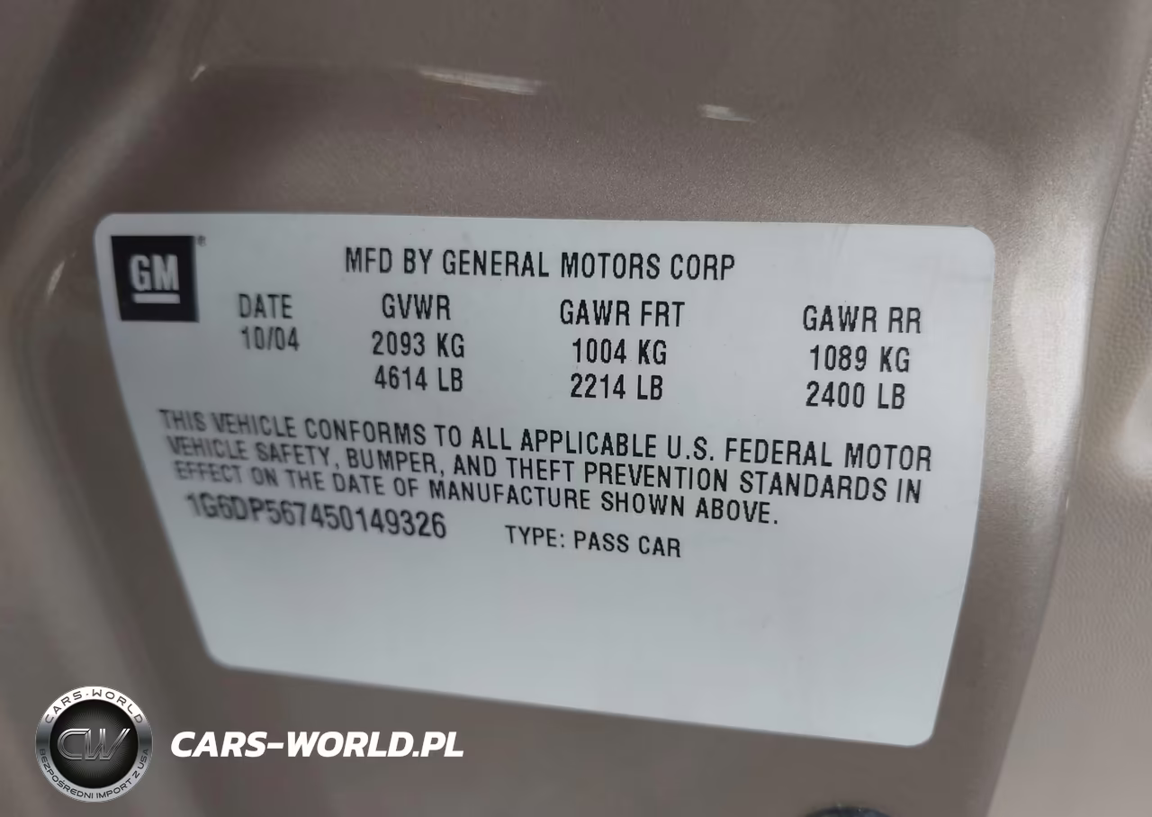 2005 Cadillac Cts Standard VIN:1G6DP567450149326 - 9