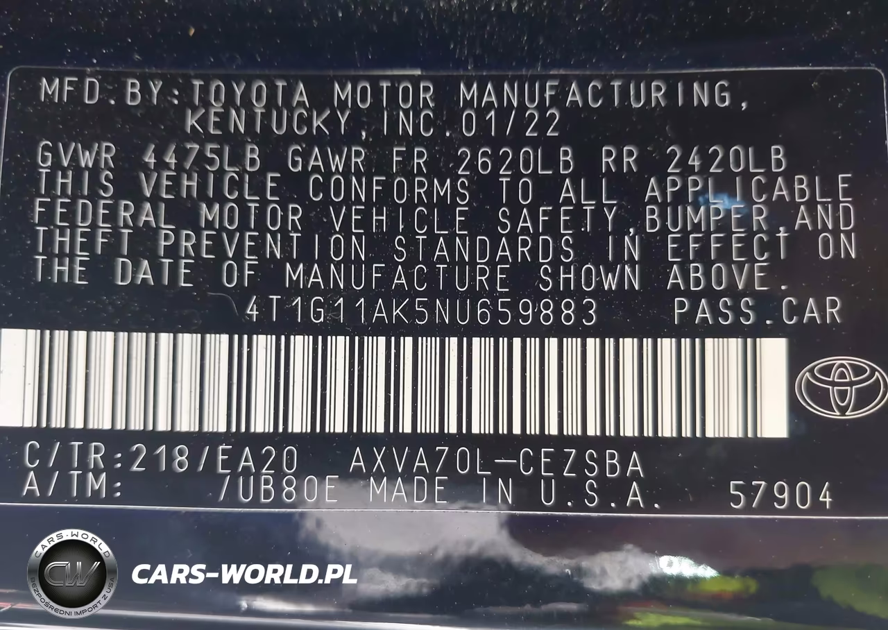 2022 Toyota Camry Se VIN:4T1G11AK5NU659883 - 9