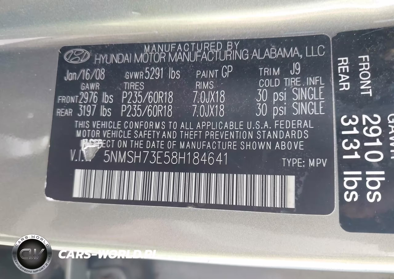 2008 Hyundai Santa Fe Limited-Se VIN:5NMSH73E58H184641 - 9