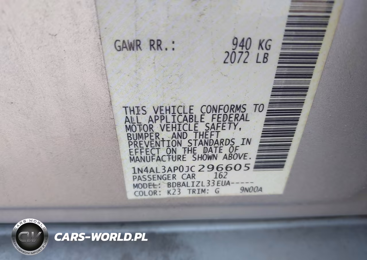 2018 Nissan Altima 2.5 Sv VIN:1N4AL3AP0JC296605 - 9