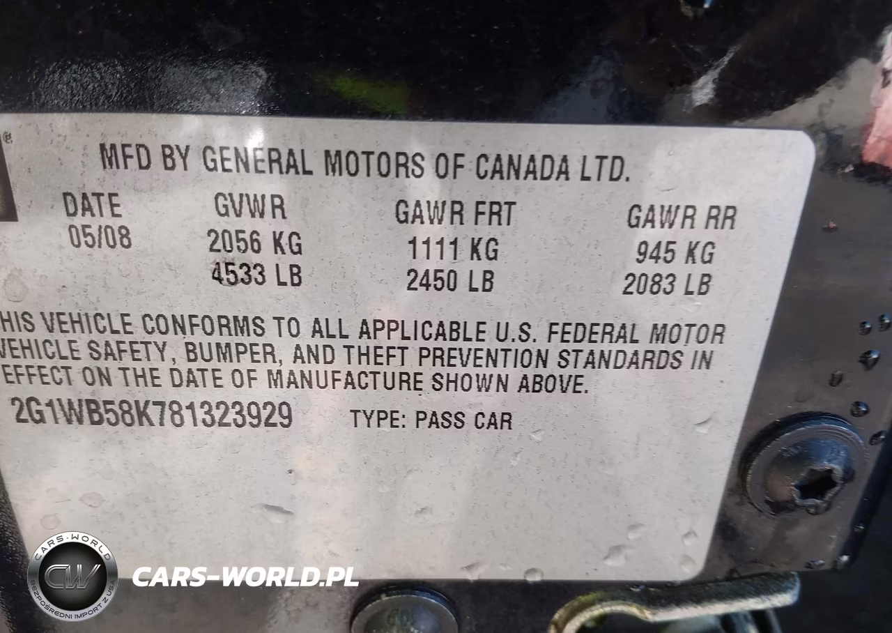 2008 Chevrolet Impala Ls VIN:2G1WB58K781323929 - 9