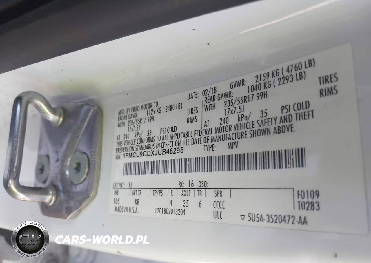2018 Ford Escape Se VIN:1FMCU9GDXJUB46295 - 9