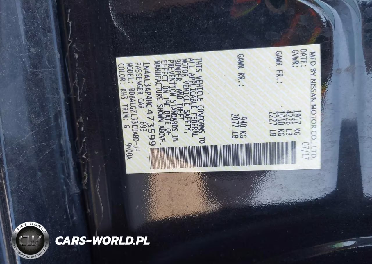 2017 Nissan Altima 2.5 S VIN:1N4AL3AP4HC473599 - 9