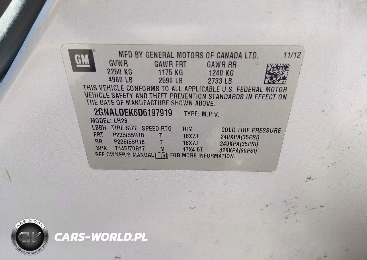 2013 Chevrolet Equinox 1Lt VIN:2GNALDEK6D6197919 - 9