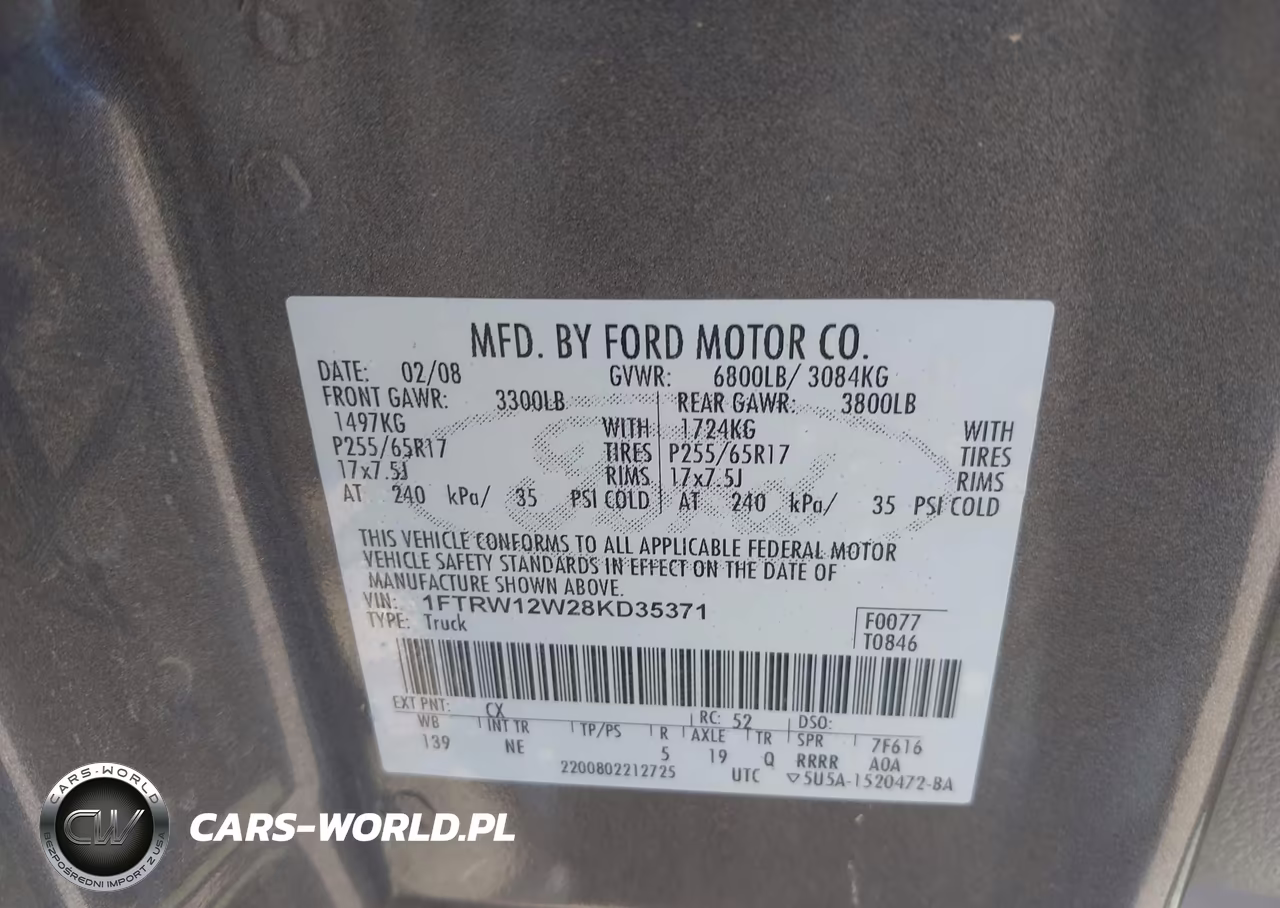 2008 Ford F-150 60Th Anniversary-Fx2-Xl-Xlt VIN:1FTRW12W28KD35371 - 9