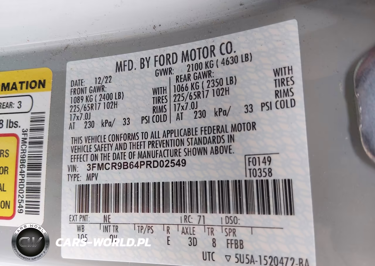 2023 Ford Bronco Sport Big Bend VIN:3FMCR9B64PRD02549 - 9