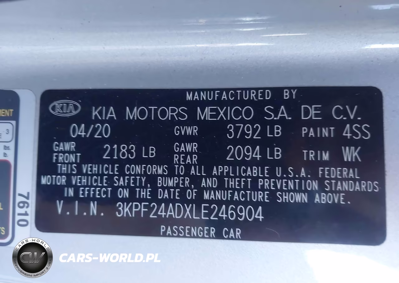 2020 Kia Forte Lxs VIN:3KPF24ADXLE246904 - 9