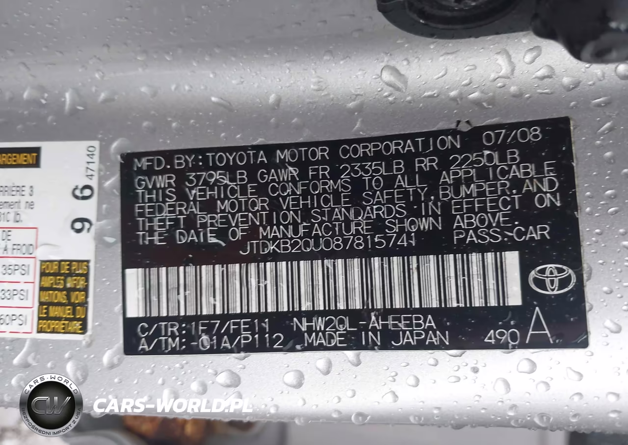 2008 Toyota Prius Touring VIN:JTDKB20U087815741 - 9