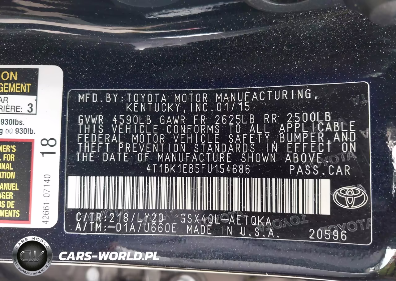 2015 Toyota Avalon Xle Touring Se VIN:4T1BK1EB5FU154686 - 9