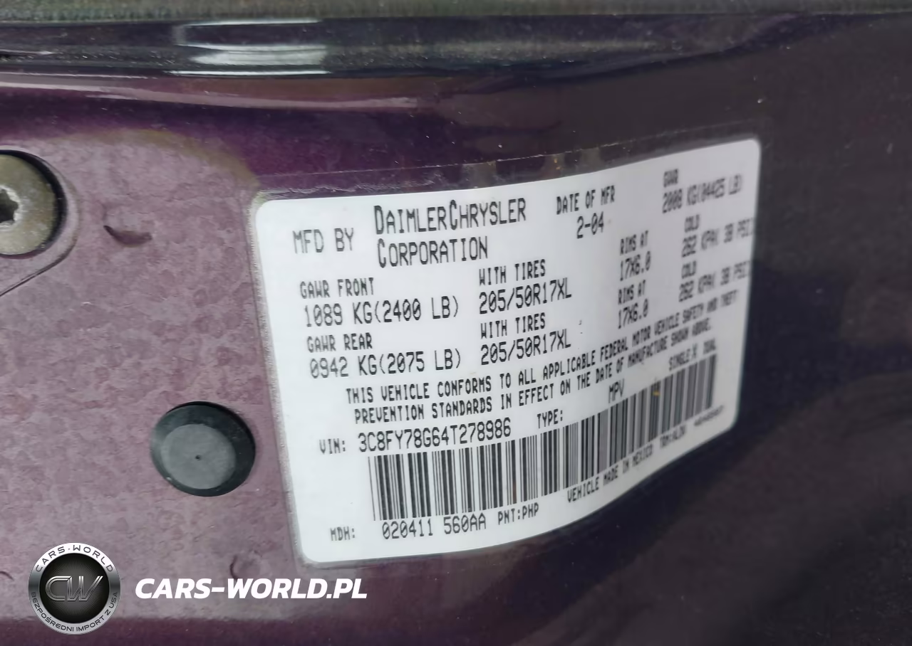 2004 Chrysler Pt Cruiser Gt VIN:3C8FY78G64T278986 - 9