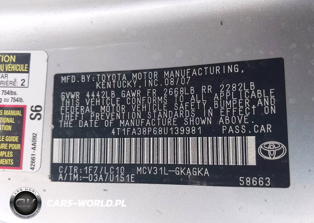 2008 Toyota Camry Solara Sle VIN:4T1FA38P68U139981 - 9