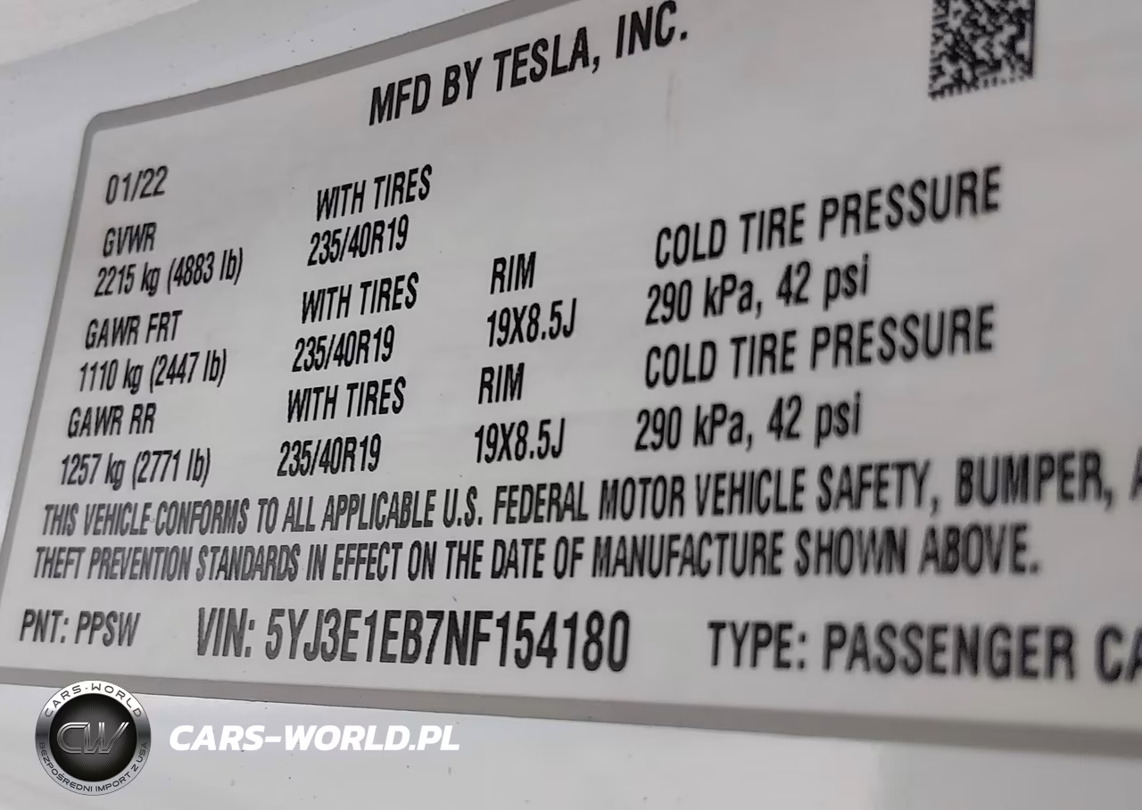 2022 Tesla Model 3 Long Range Dual Motor All-Wheel Drive VIN:5YJ3E1EB7NF154180 - 9