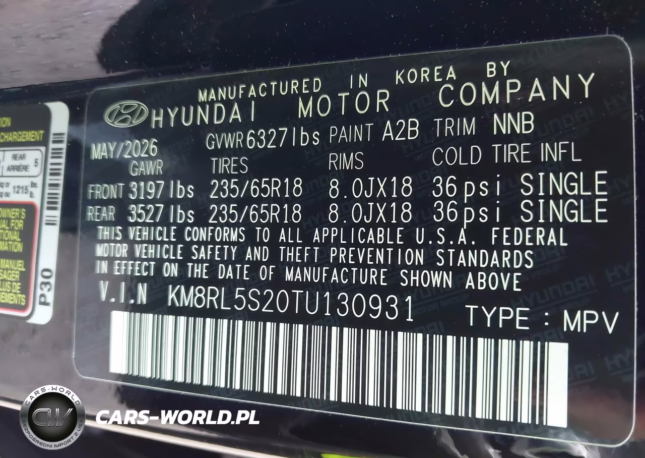 2026 Hyundai Palisade Sel 7P VIN:KM8RL5S20TU130931 - 9