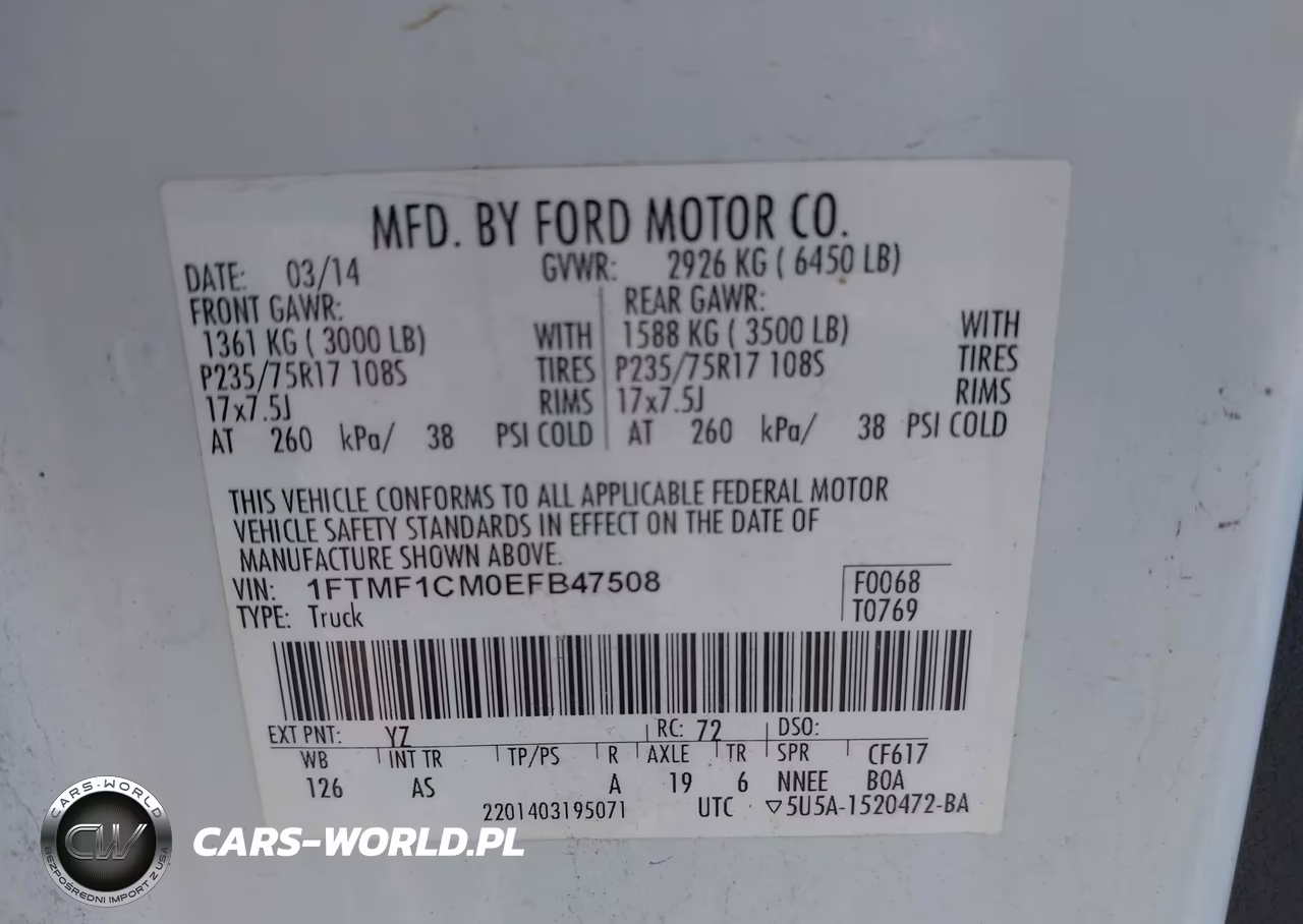 2014 Ford F-150 Xl VIN:1FTMF1CM0EFB47508 - 9