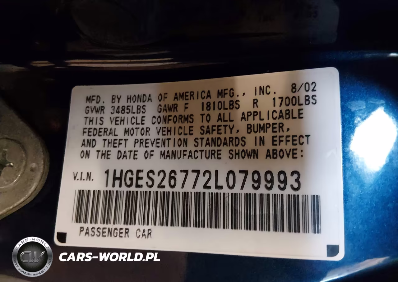 2002 Honda Civic Ex VIN:1HGES26772L079993 - 9