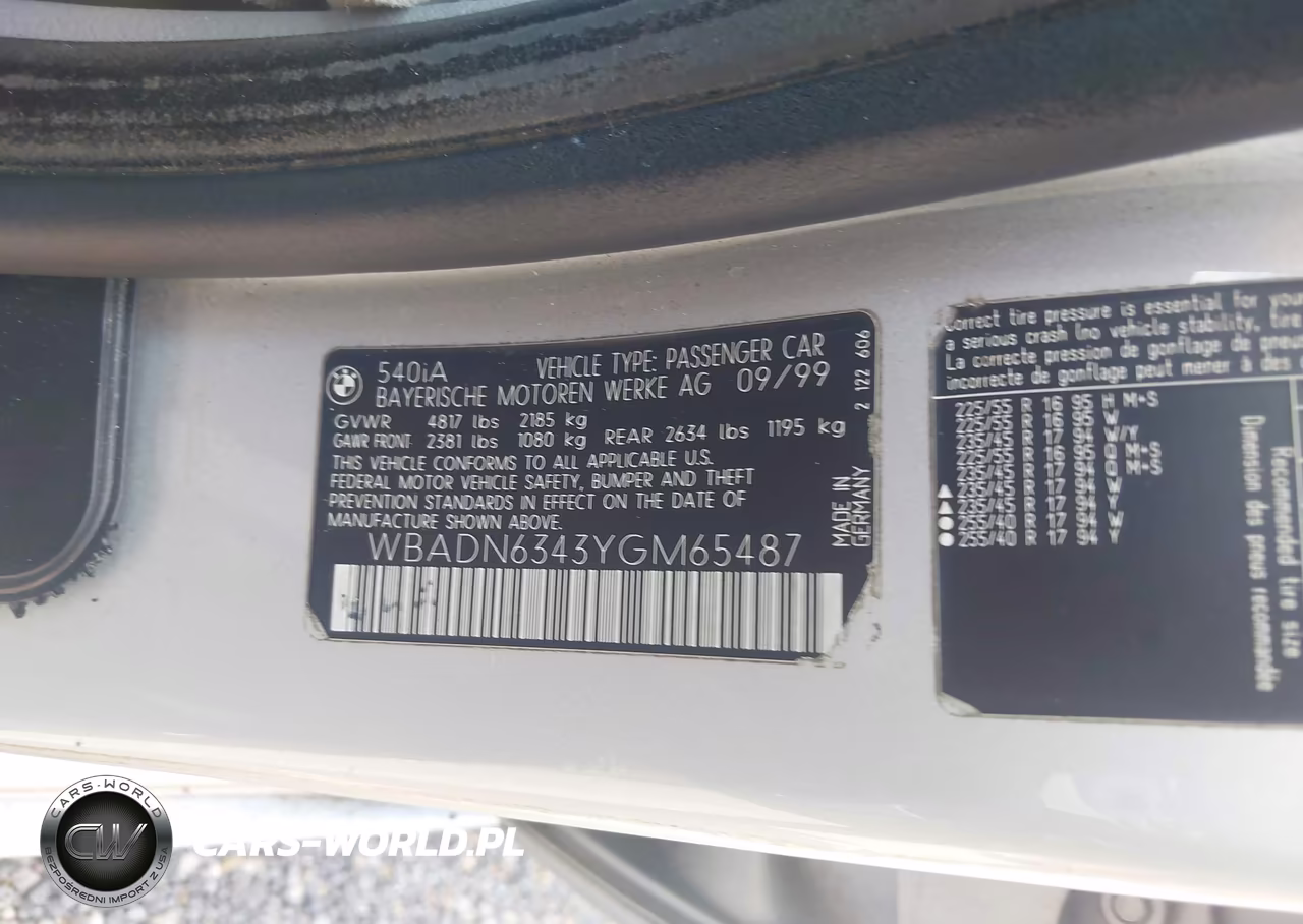 2000 BMW 540Ia VIN:WBADN6343YGM65487 - 9
