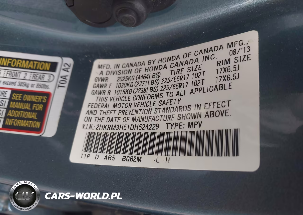 2013 Honda Cr-V Ex VIN:2HKRM3H51DH524229 - 9