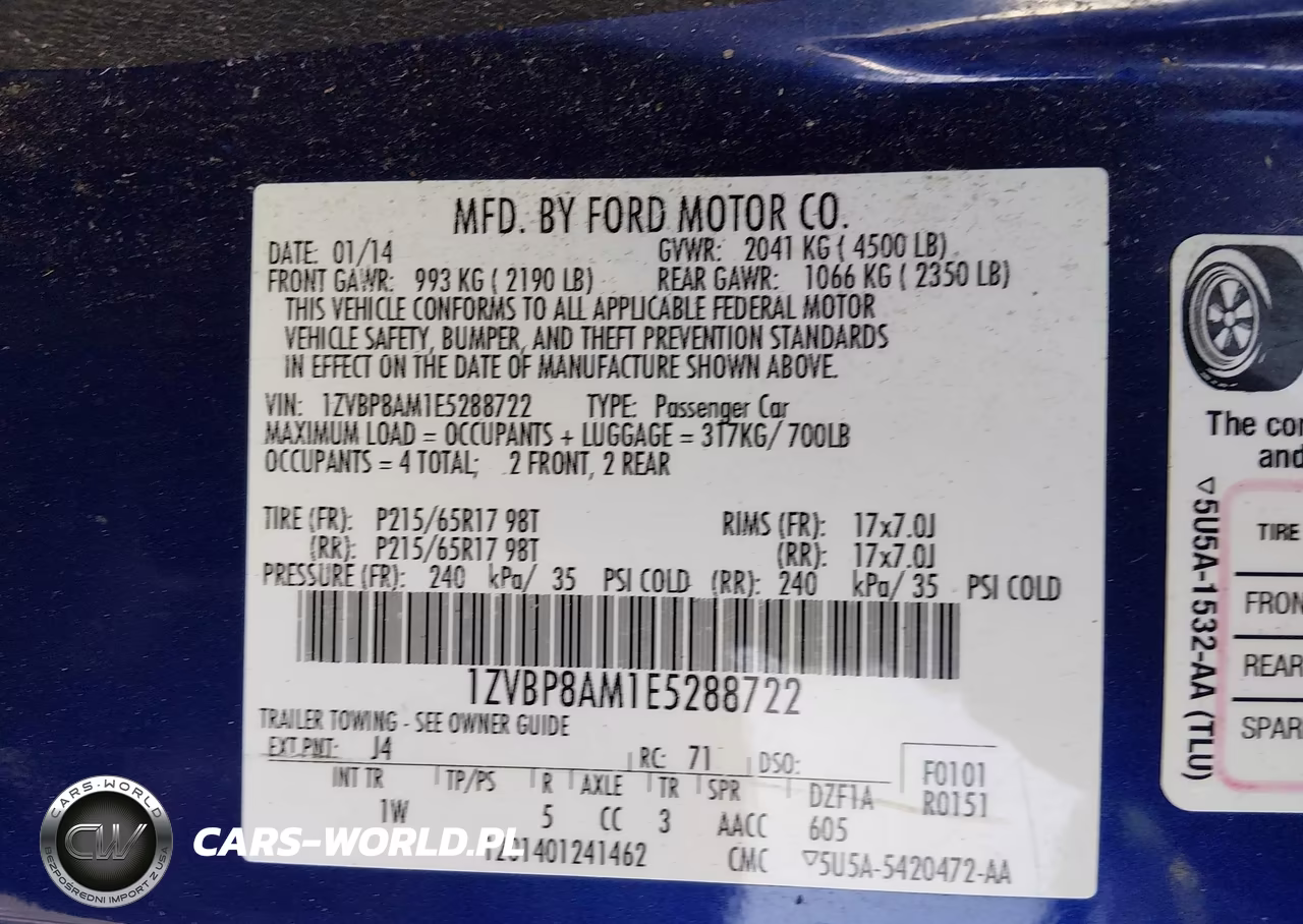 2014 Ford Mustang V6 VIN:1ZVBP8AM1E5288722 - 9