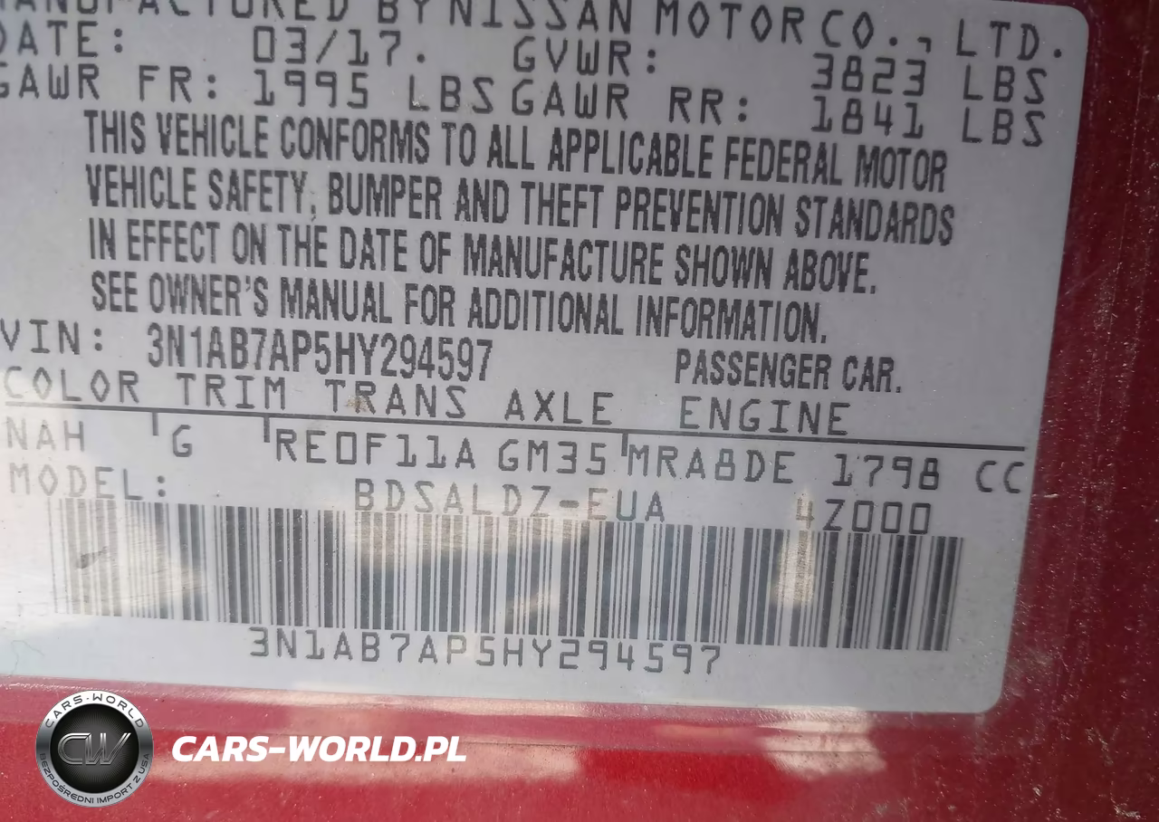 2017 Nissan Sentra Sv VIN:3N1AB7AP5HY294597 - 9