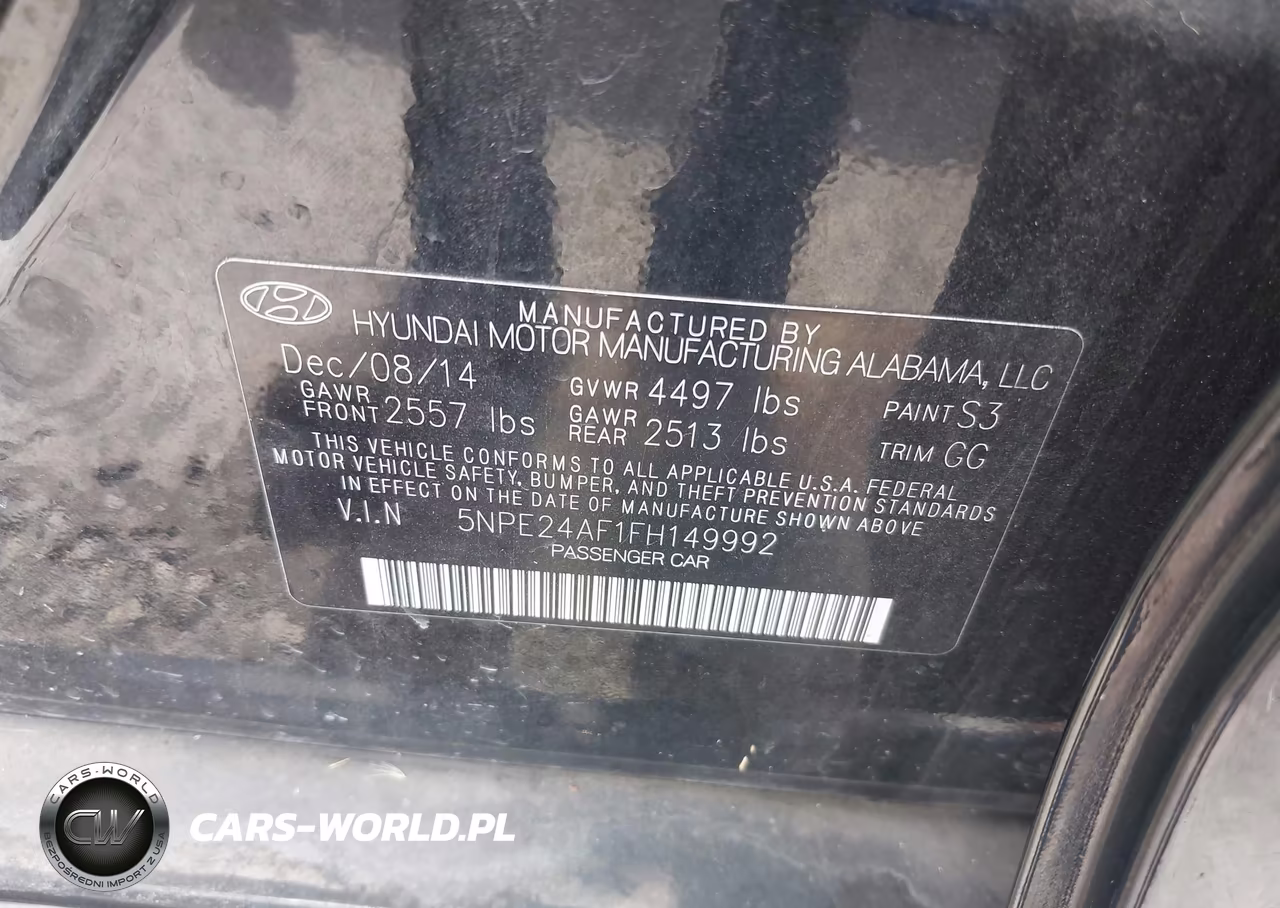 2015 Hyundai Sonata Se VIN:5NPE24AF1FH149992 - 9