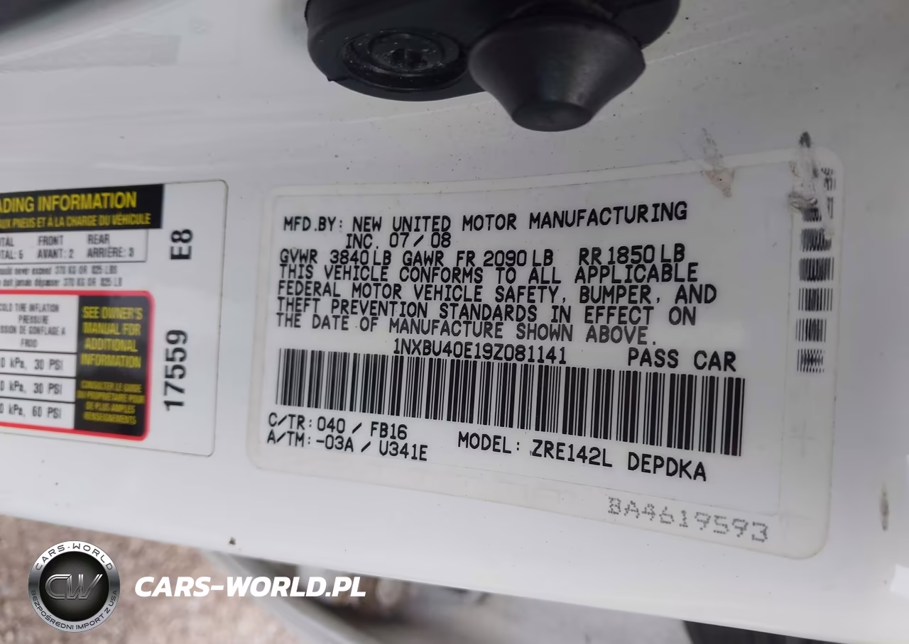 2009 Toyota Corolla Le VIN:1NXBU40E19Z081141 - 9