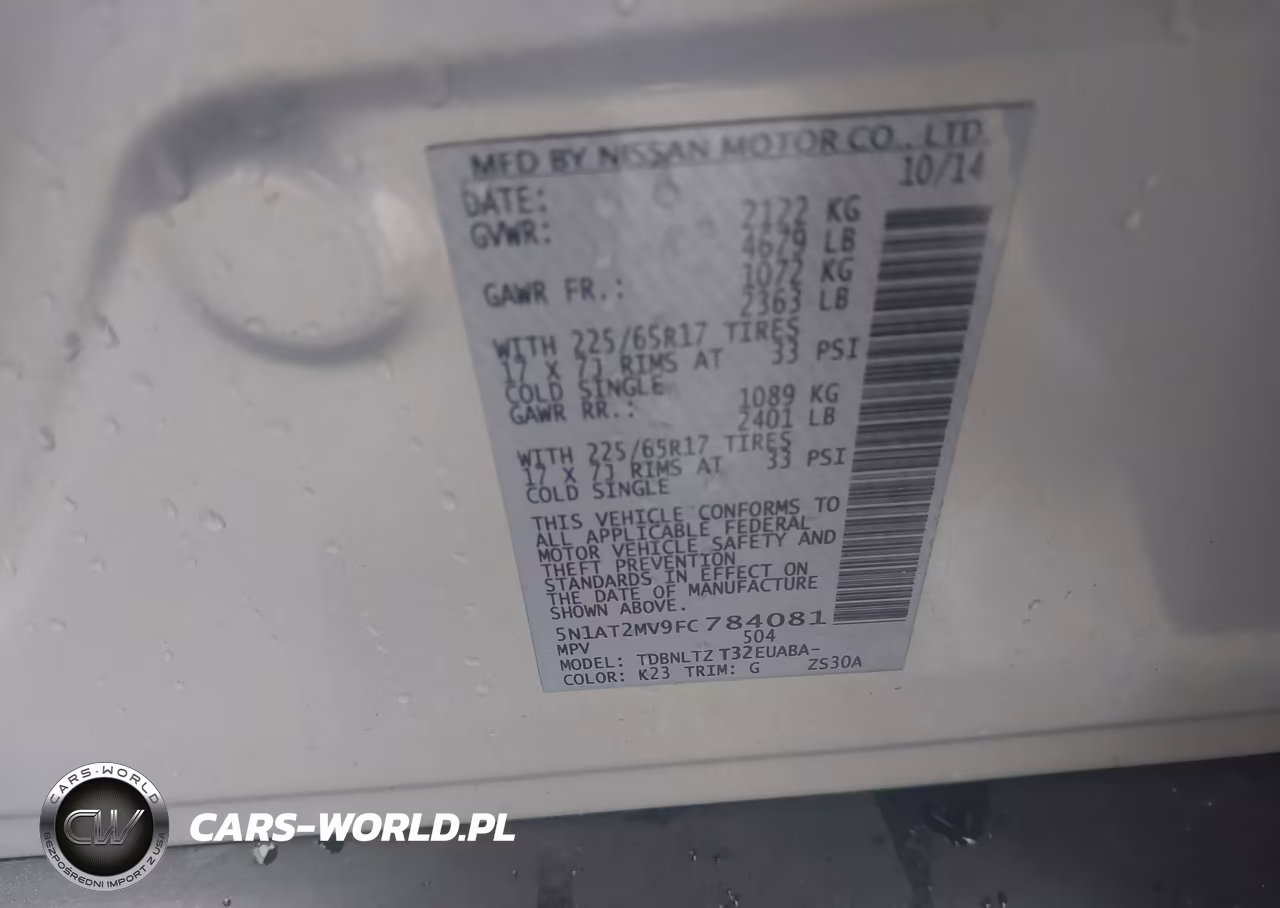 2015 Nissan Rogue Sv VIN:5N1AT2MV9FC784081 - 9