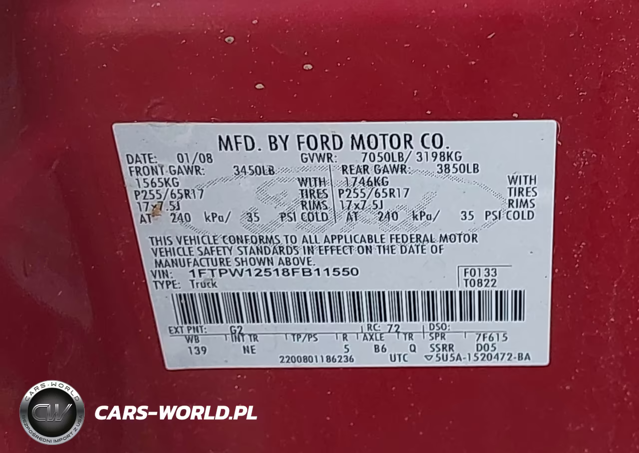 2008 Ford F-150 60Th Anniversary-Fx2-King Ranch-Lariat-Limited-Xlt VIN:1FTPW12518FB11550 - 9