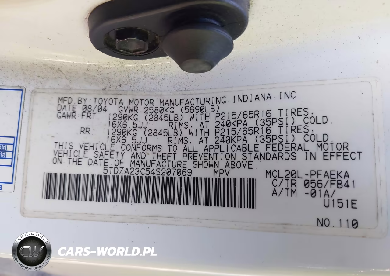 2004 Toyota Sienna Le VIN:5TDZA23C54S207069 - 9