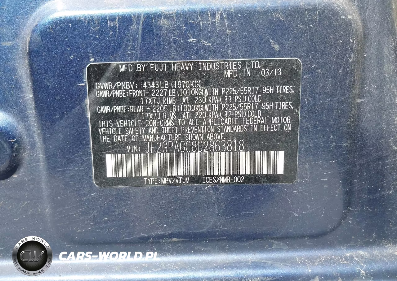 2013 Subaru Xv Crosstrek 2.0I Limited VIN:JF2GPAGC8D2863818 - 9