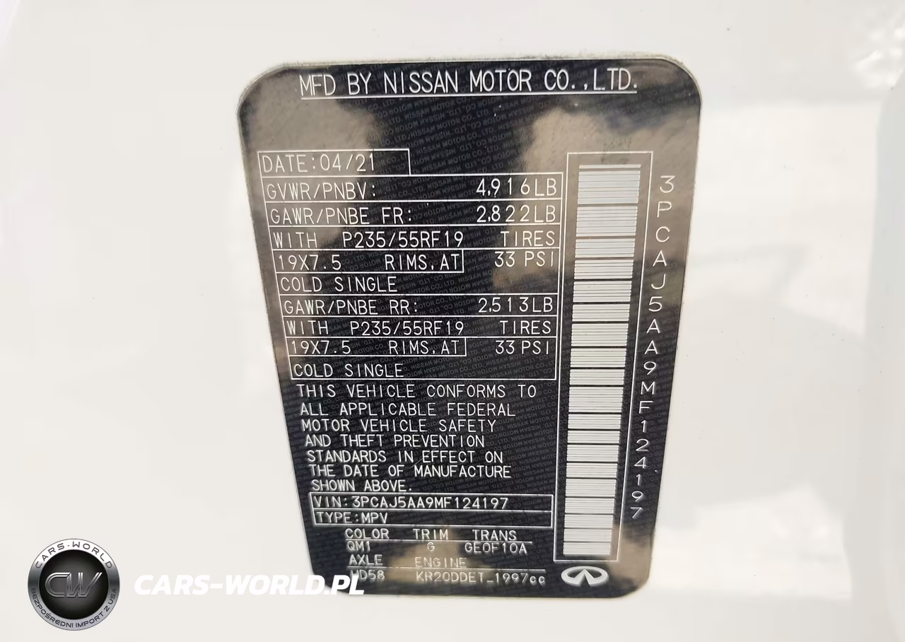 2021 Infiniti Qx50 Pure VIN:3PCAJ5AA9MF124197 - 9