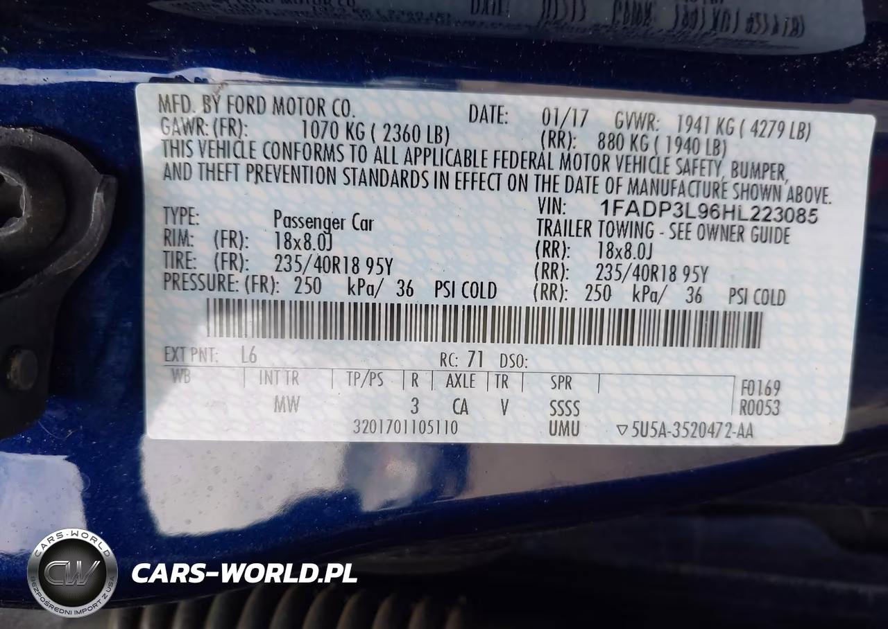2017 Ford Focus St VIN:1FADP3L96HL223085 - 9