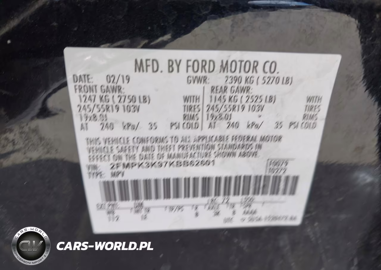 2019 Ford Edge Titanium VIN:2FMPK3K97KBB62601 - 9