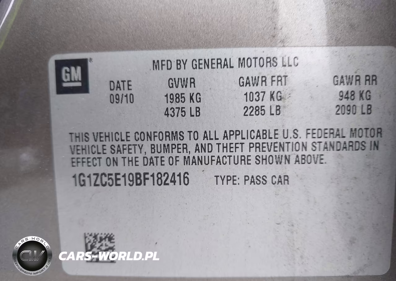 2011 Chevrolet Malibu 1Lt VIN:1G1ZC5E19BF182416 - 9