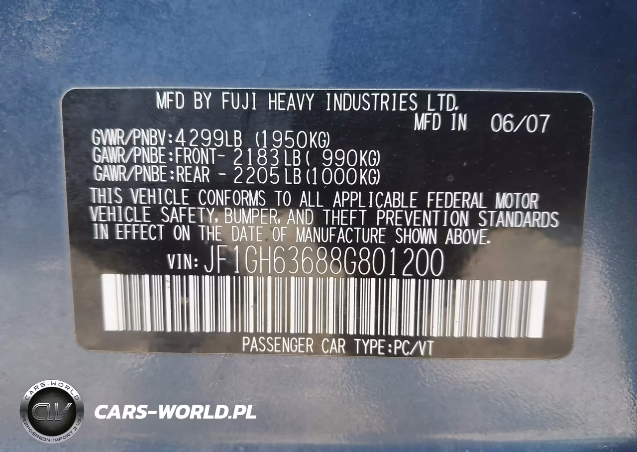 2008 Subaru Impreza Outback Sport VIN:JF1GH63688G801200 - 9