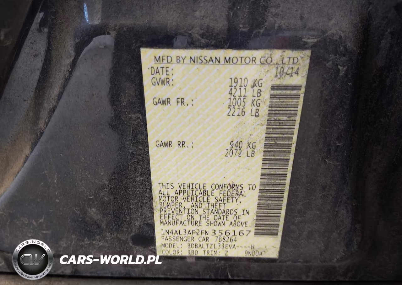 2015 Nissan Altima 2.5 Sl VIN:1N4AL3AP2FN356167 - 9