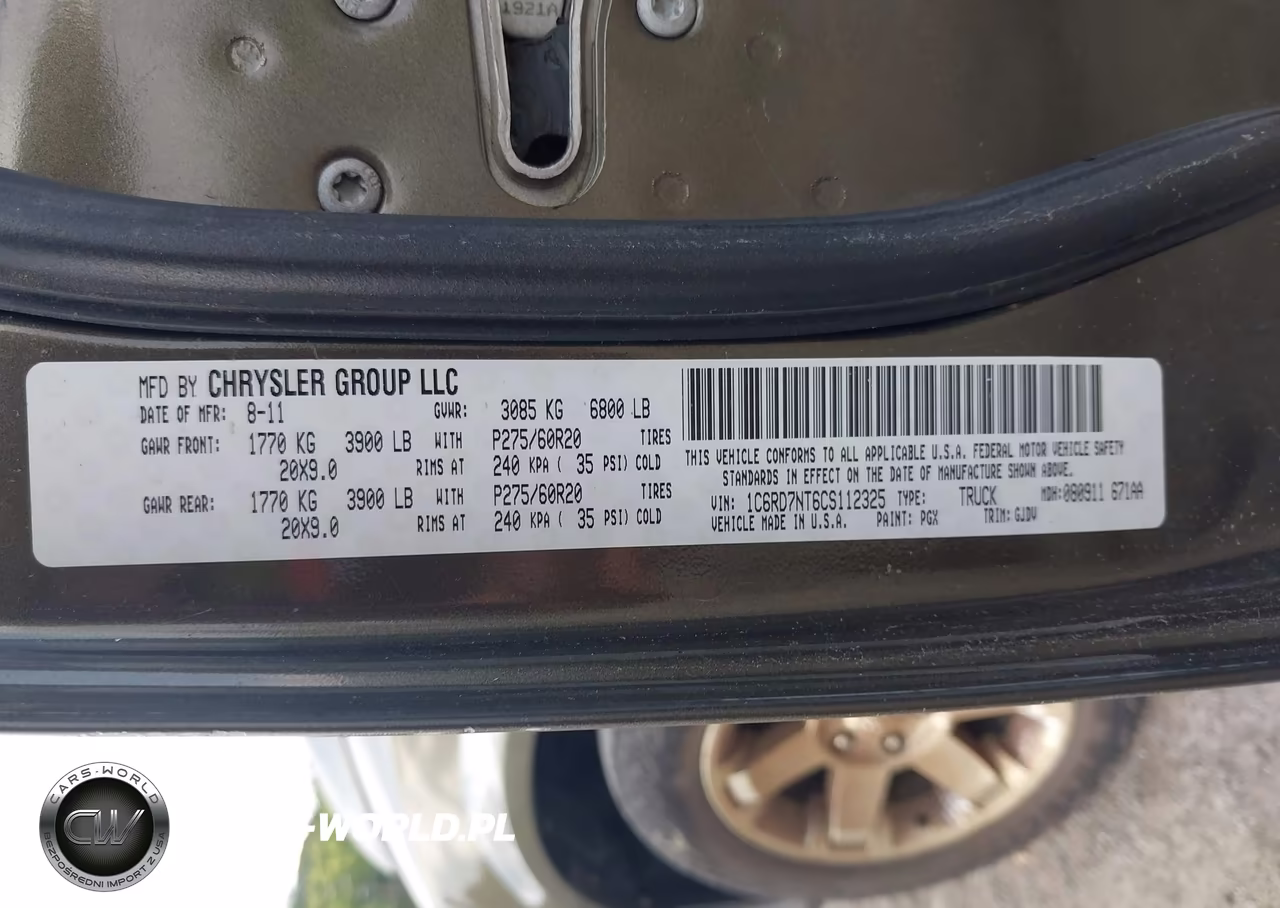 2012 Ram 1500 Laramie VIN:1C6RD7NT6CS112325 - 9