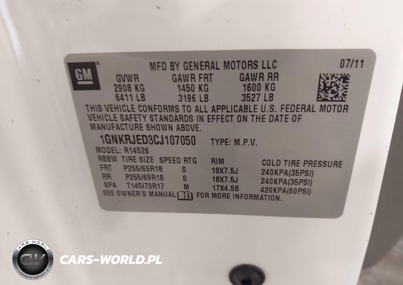 2012 Chevrolet Traverse 2Lt VIN:1GNKRJED3CJ107050 - 9