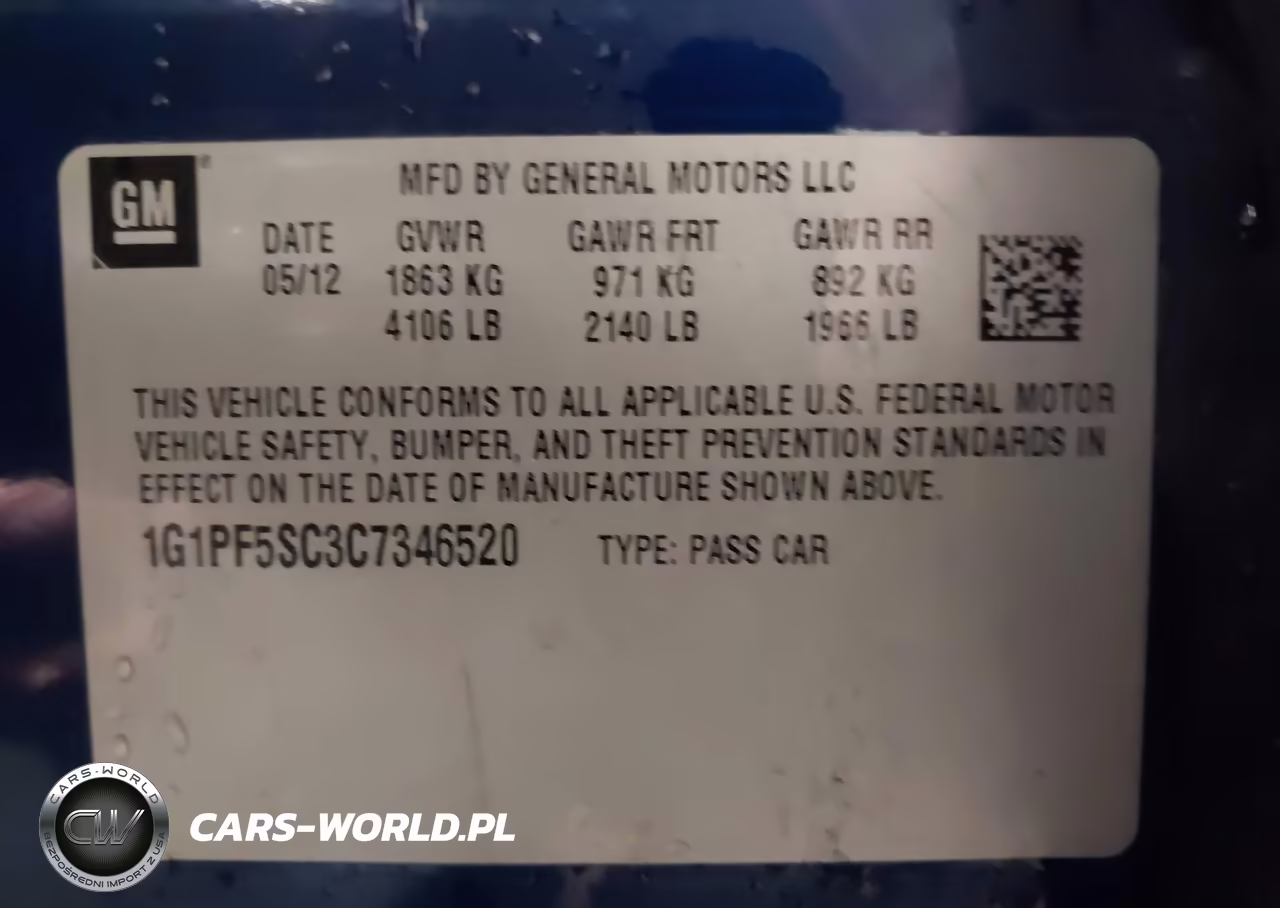 2012 Chevrolet Cruze 1Lt VIN:1G1PF5SC3C7346520 - 9