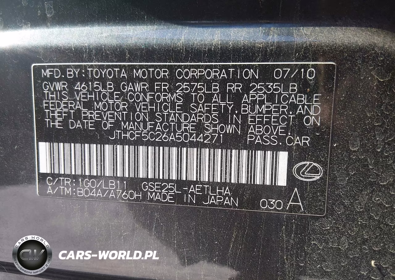 2010 Lexus Is 250 VIN:JTHCF5C26A5044271 - 17