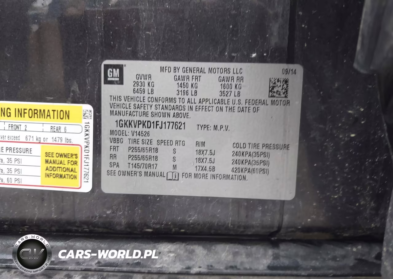 2015 GMC Acadia Sle-2 VIN:1GKKVPKD1FJ177621 - 9
